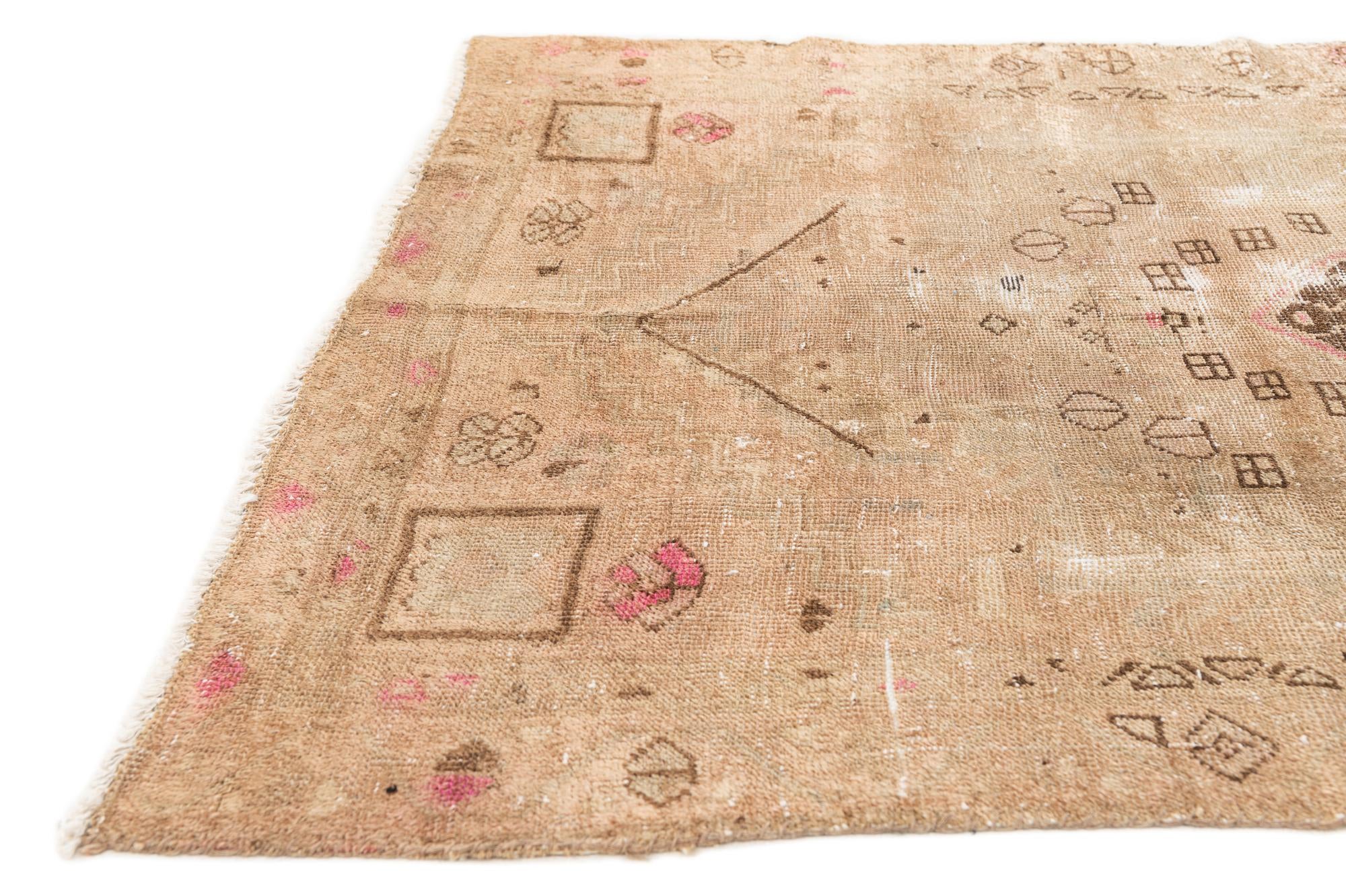 4' x 6' 4 Hand Knotted Ultra Vintage Persian Wool Rug