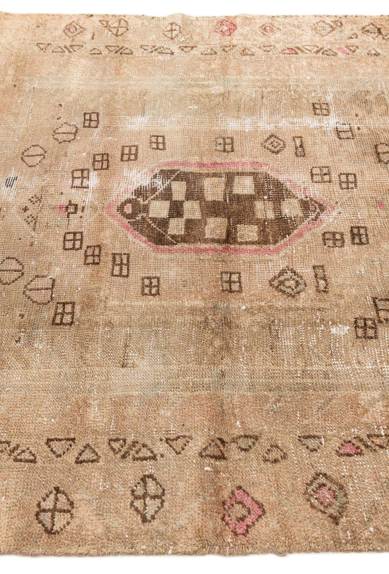 4' x 6' 4 Hand Knotted Ultra Vintage Persian Wool Rug
