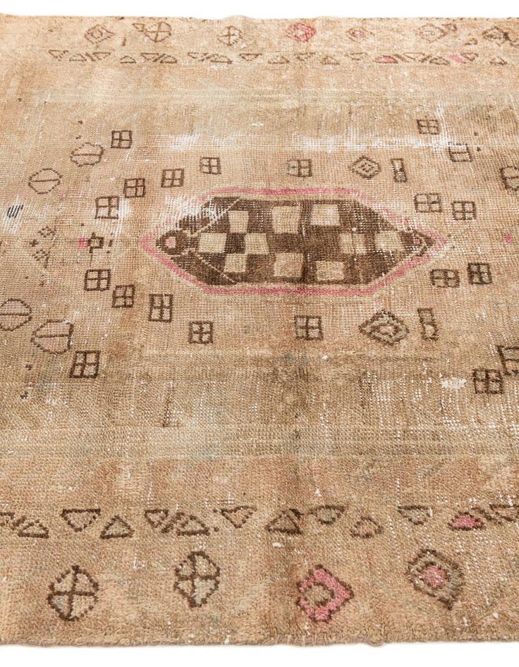 Detail image of 4' x 6' 4  Hand Knotted Ultra Vintage Persian Wool Rug