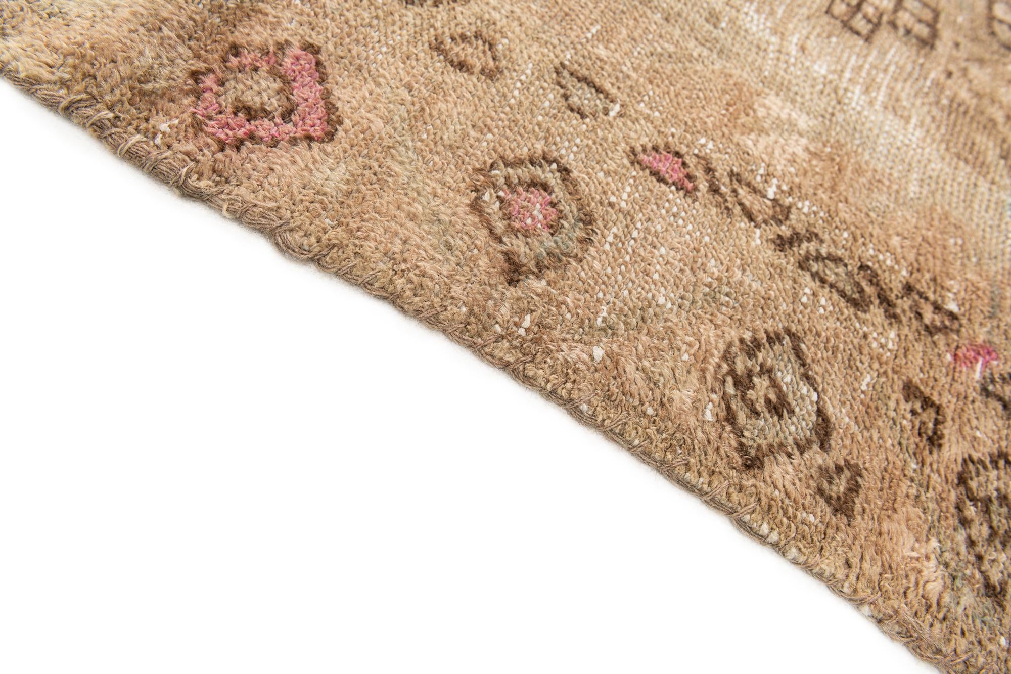 4' x 6' 4 Hand Knotted Ultra Vintage Persian Wool Rug