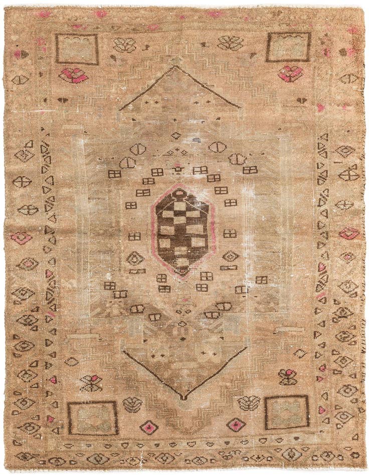 Detail image of 4' x 6' 4 Hand Knotted Ultra Vintage Persian Wool Rug