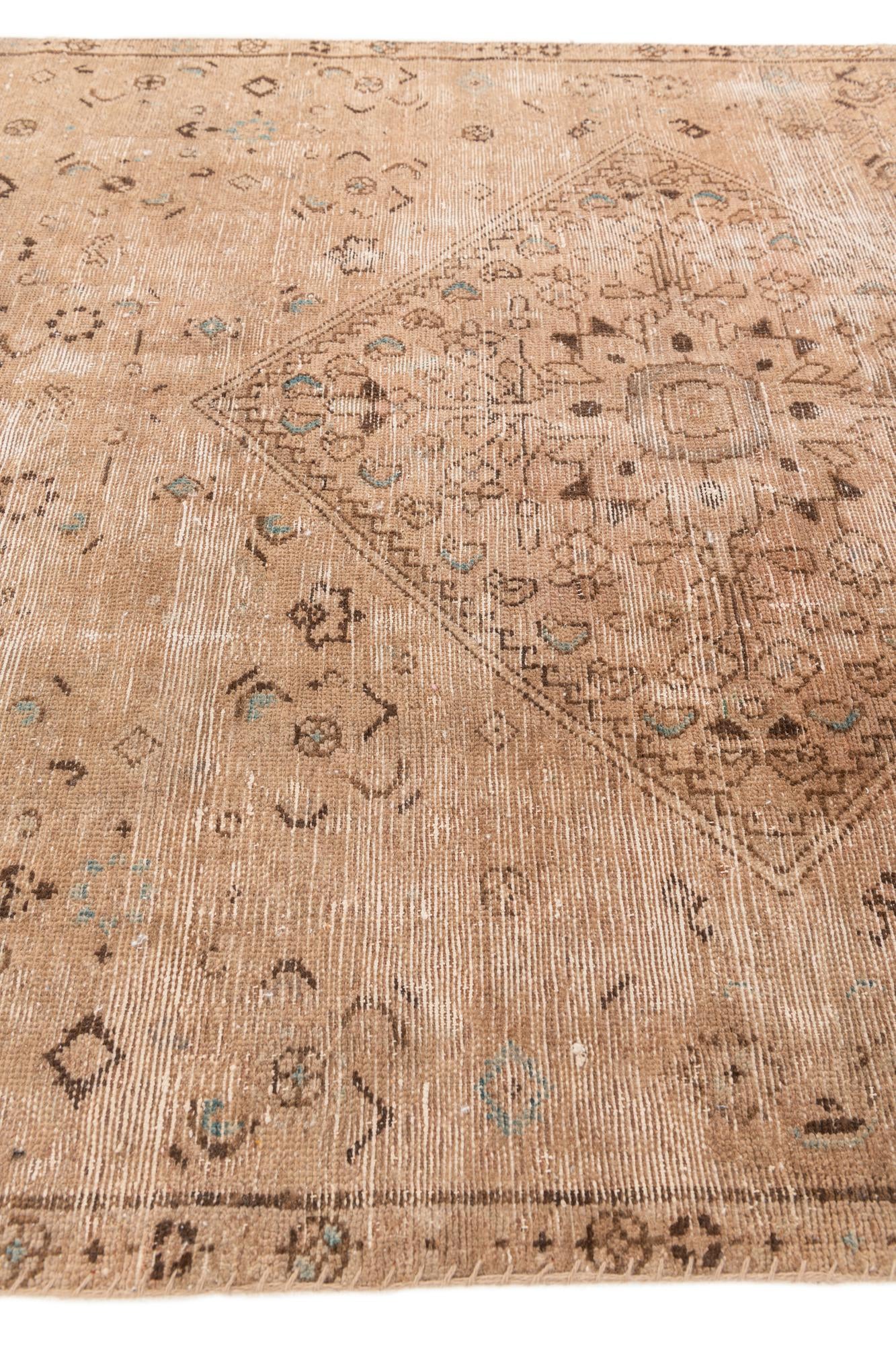 4' 7 x 8' 8 Hand Knotted Ultra Vintage Persian Wool Rug