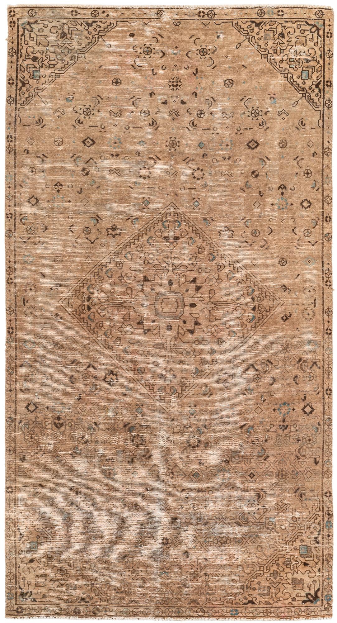 4' 7 x 8' 8 Hand Knotted Ultra Vintage Persian Wool Rug