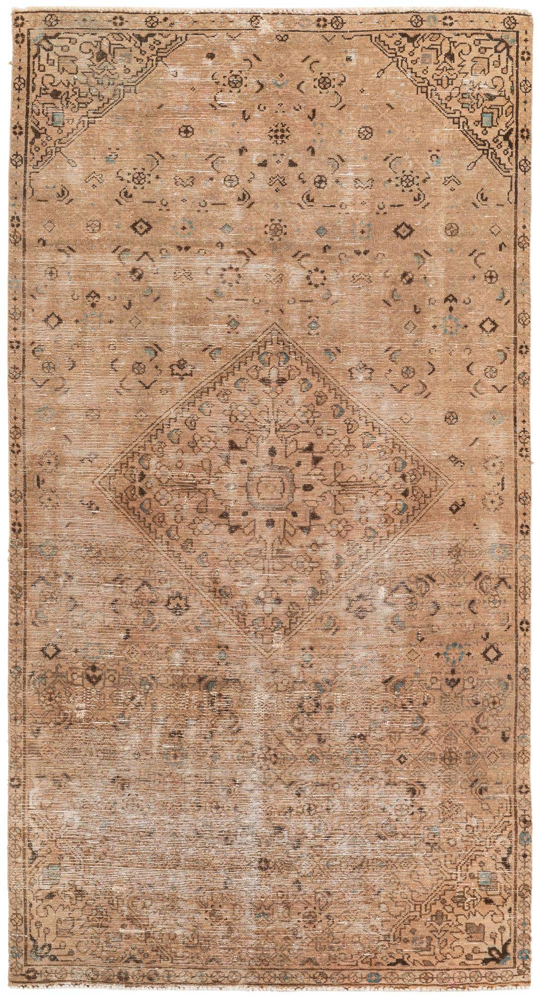 4' 7 x 8' 8 Hand Knotted Ultra Vintage Persian Wool Rug