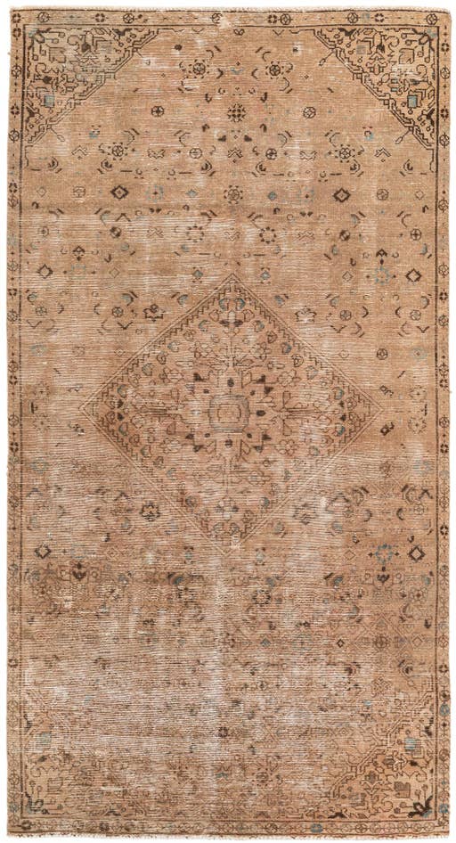 Detail image of 4' 7 x 8' 8 Hand Knotted Ultra Vintage Persian Wool Rug