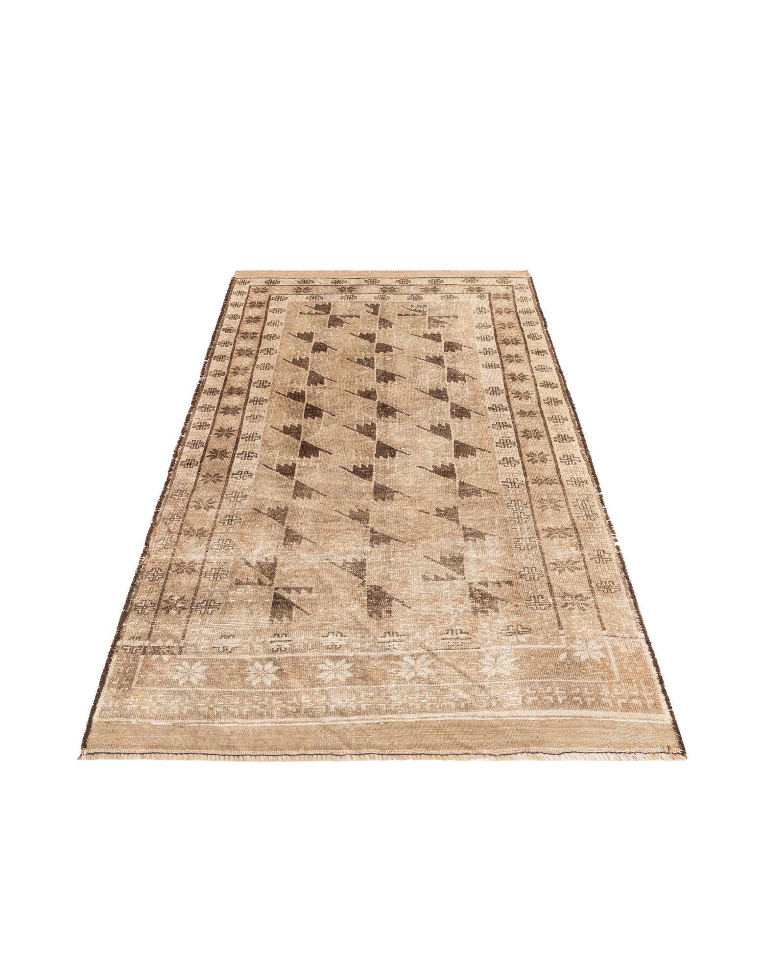 3' 10 x 6' 5 Hand Knotted Ultra Vintage Persian Wool Rug