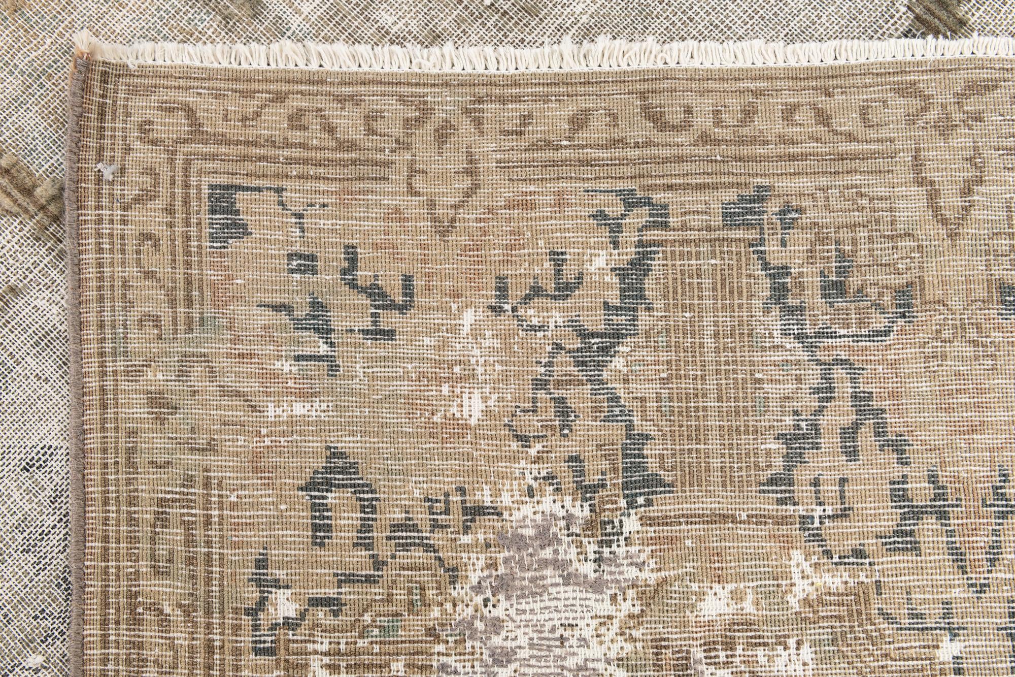 9' 9 x 12' 7 Hand Knotted Ultra Vintage Persian Wool Rug