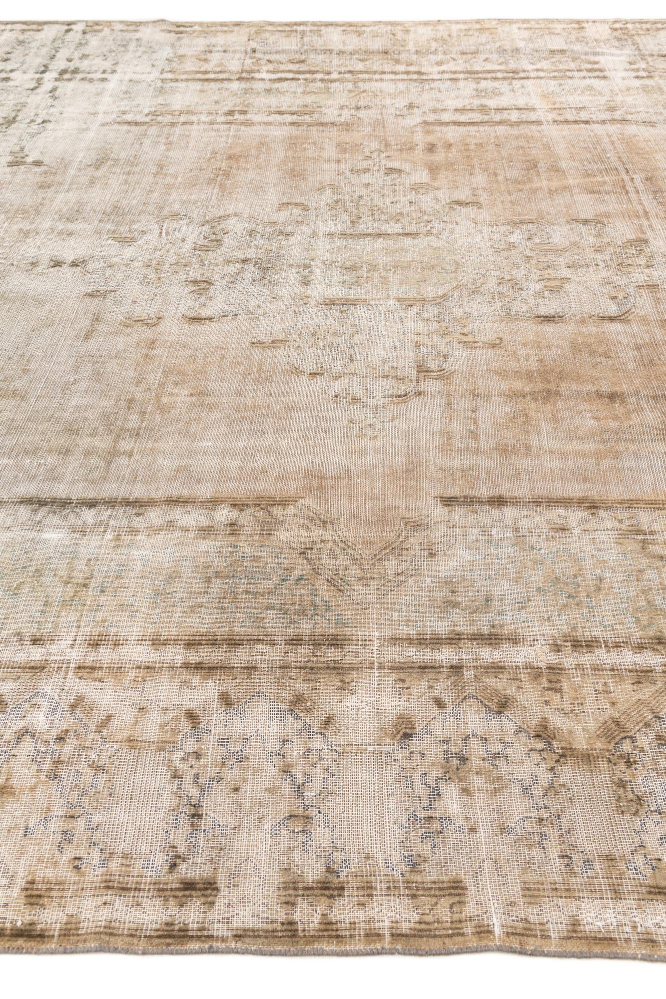 9' 9 x 12' 7 Hand Knotted Ultra Vintage Persian Wool Rug