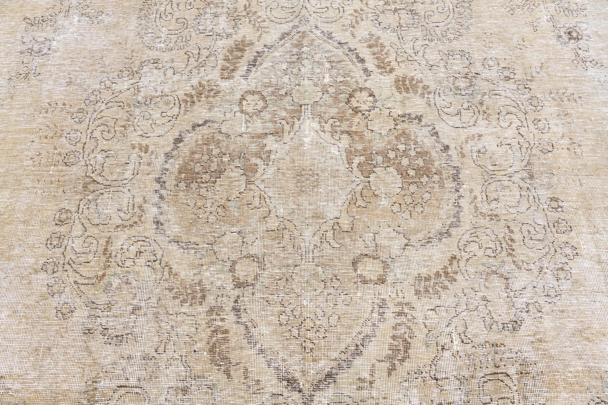 9' 5 x 12' 8 Hand Knotted Ultra Vintage Persian Wool Rug