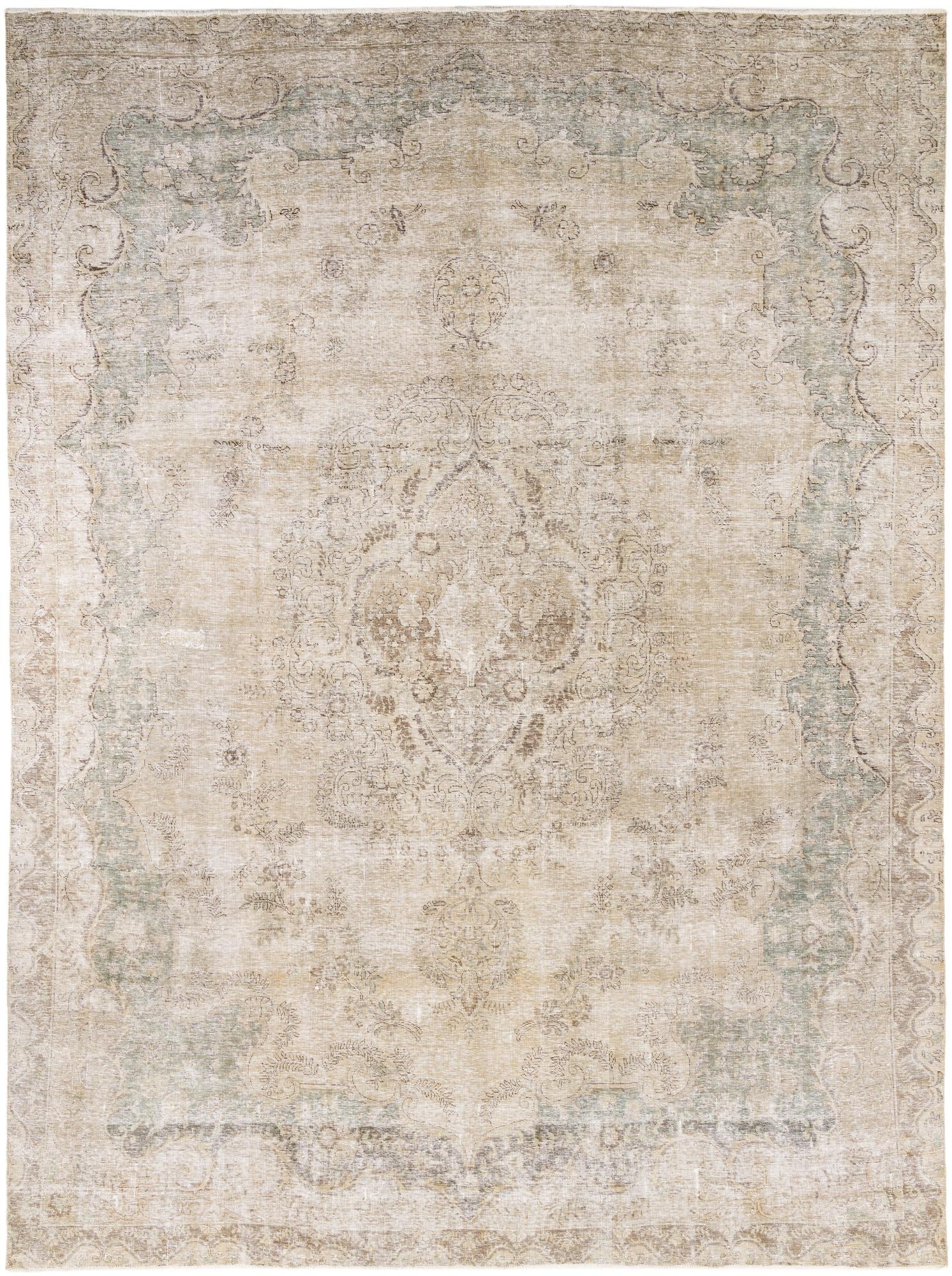 9' 5 x 12' 8 Hand Knotted Ultra Vintage Persian Wool Rug