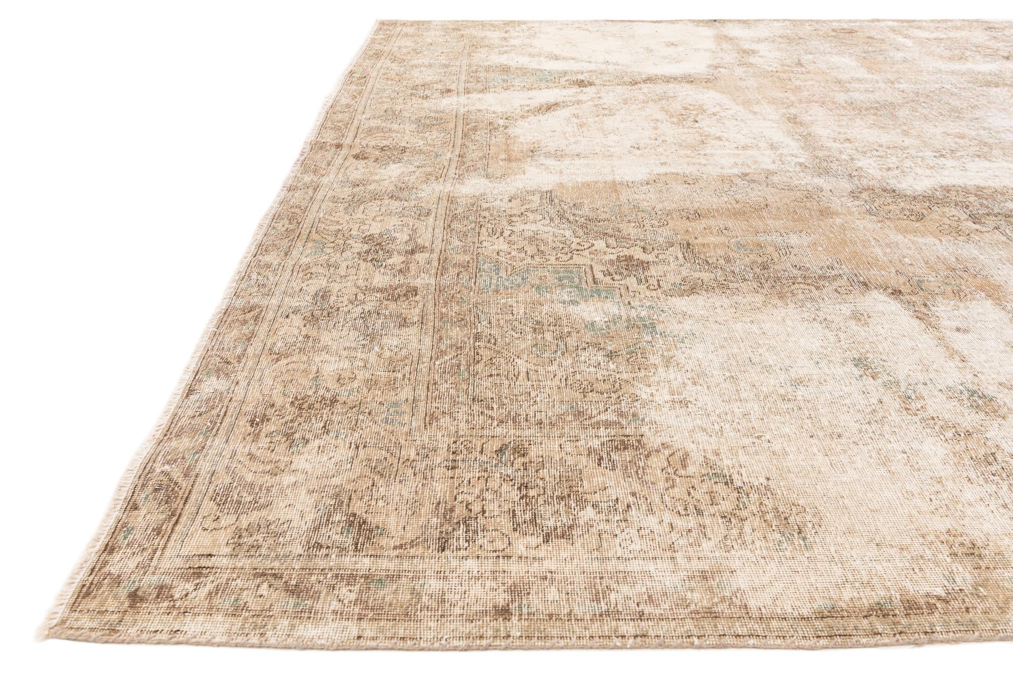 9' 9 x 12' 10 Hand Knotted Ultra Vintage Persian Wool Rug