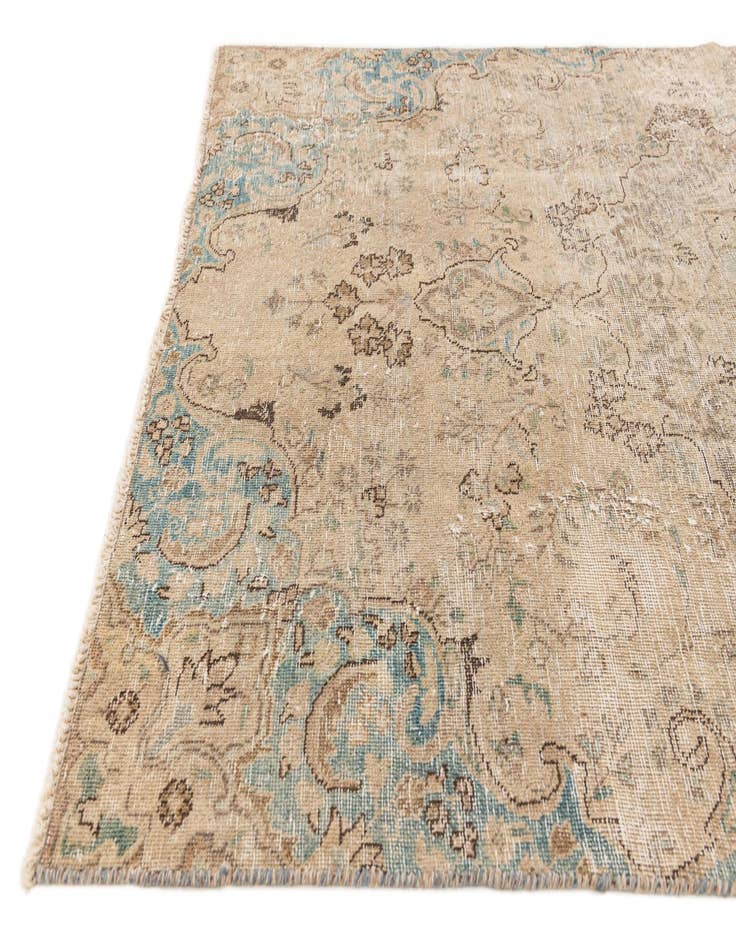 Detail image of 4' 10 x 7'  Hand Knotted Ultra Vintage Persian Wool Rug