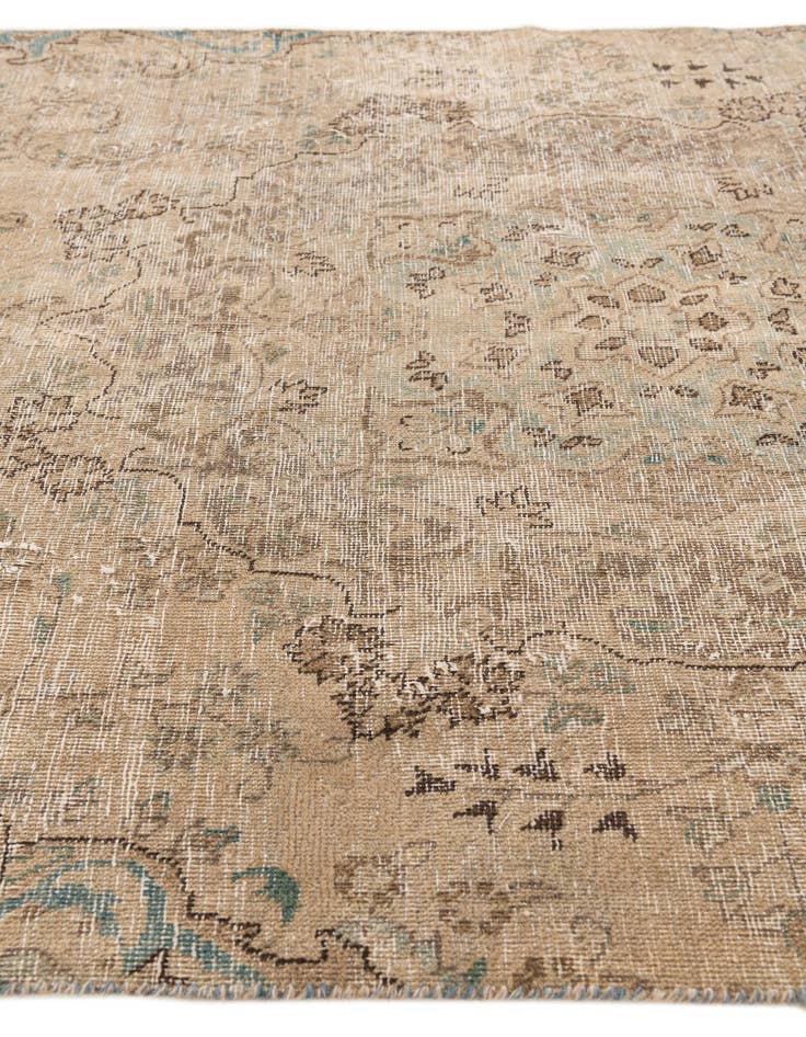 Detail image of 4' 10 x 7'  Hand Knotted Ultra Vintage Persian Wool Rug