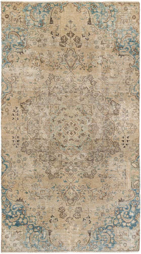 4' 10 x 7' Hand Knotted Ultra Vintage Persian Wool Rug