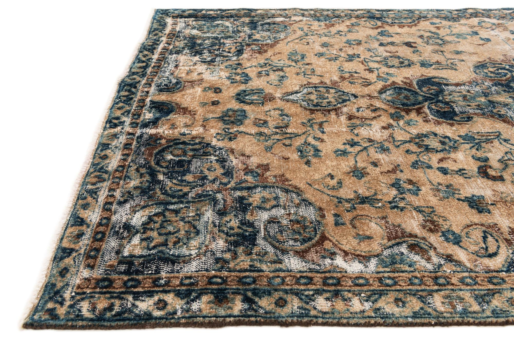 4' 10 x 8' 6 Hand Knotted Ultra Vintage Persian Wool Rug