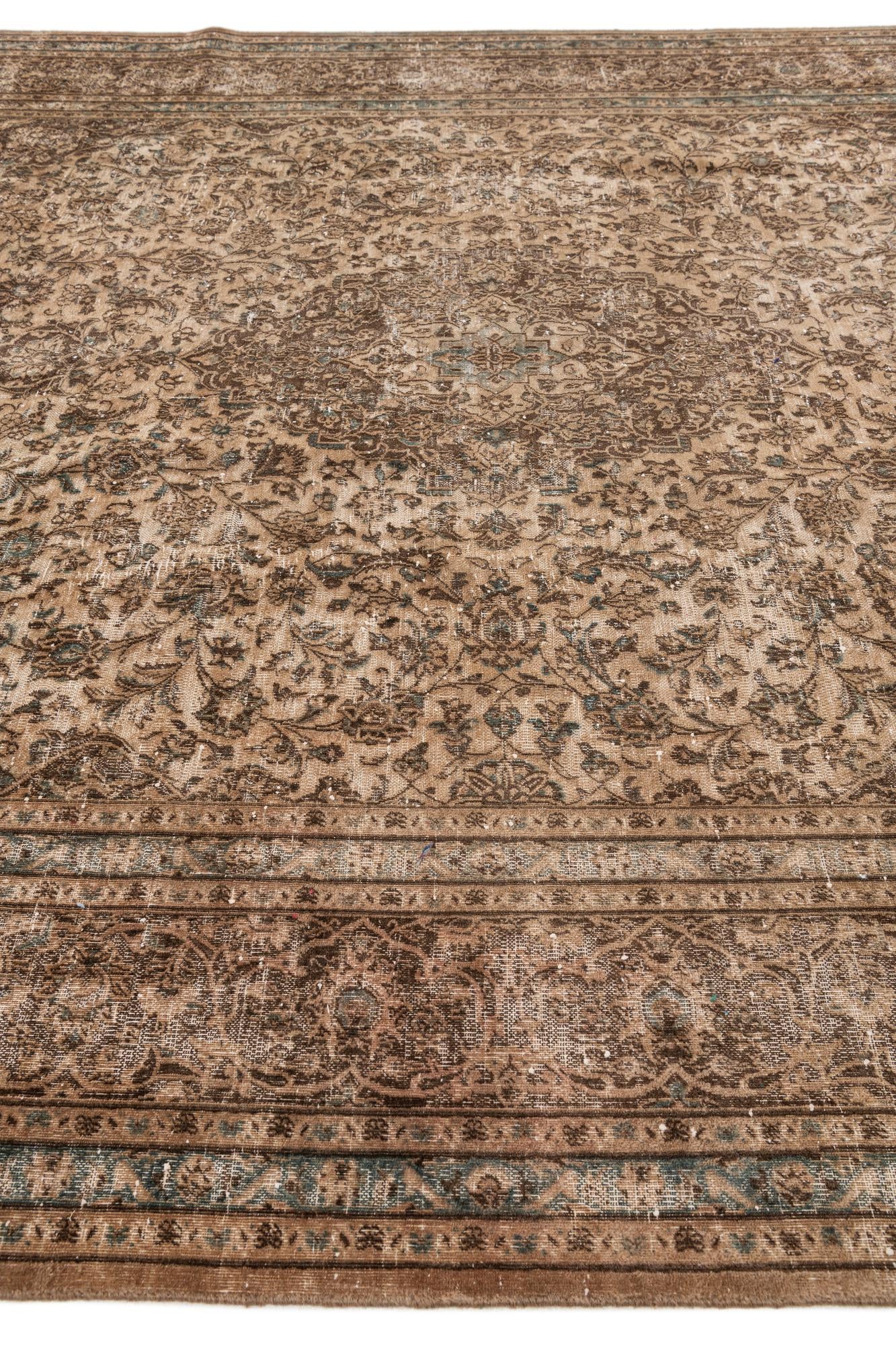 9' 8 x 12' 7 Hand Knotted Ultra Vintage Persian Wool Rug