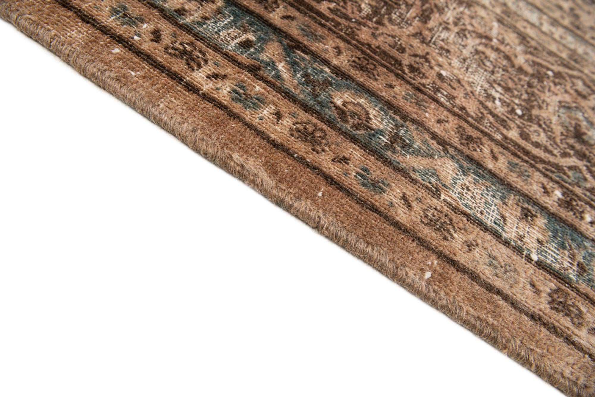 9' 8 x 12' 7 Hand Knotted Ultra Vintage Persian Wool Rug