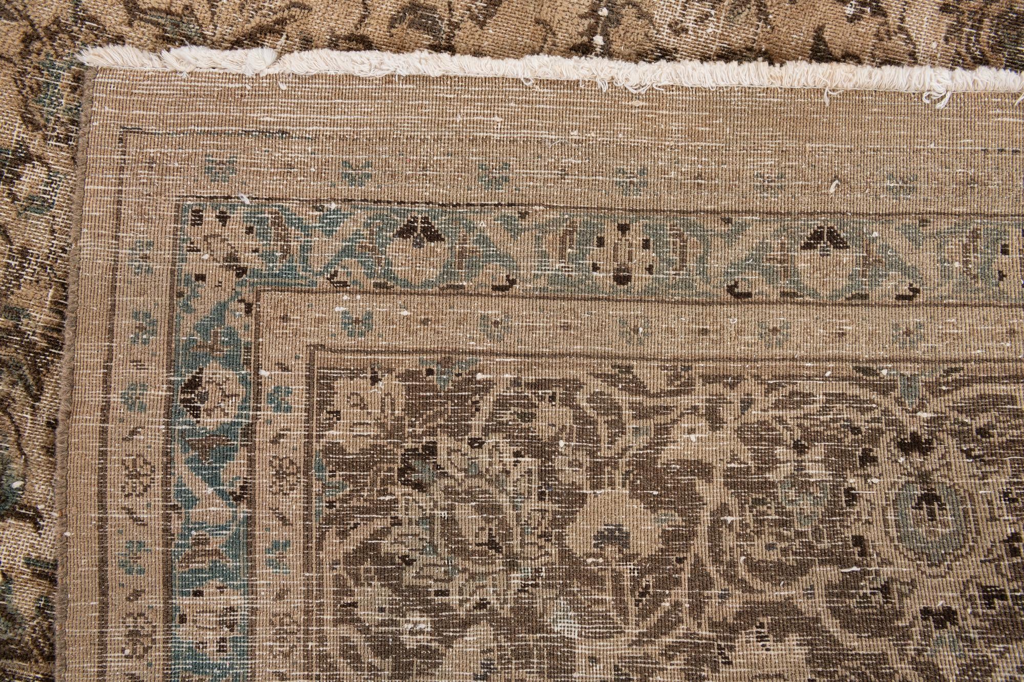 9' 8 x 12' 7 Hand Knotted Ultra Vintage Persian Wool Rug
