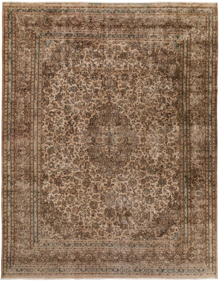 Detail image of 9' 8 x 12' 7 Hand Knotted Ultra Vintage Persian Wool Rug