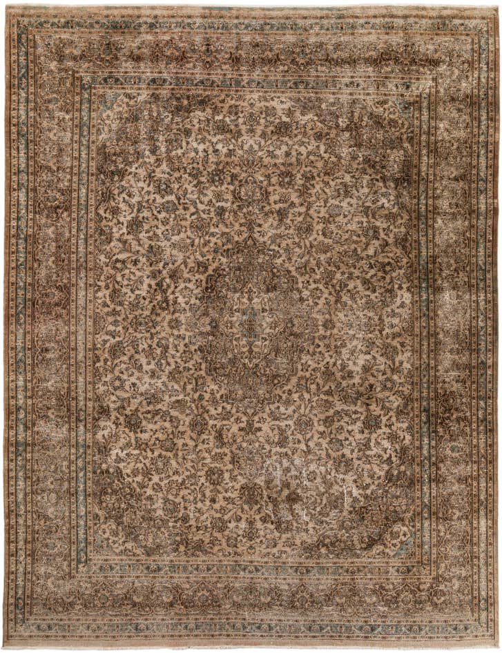 Detail image of 9' 8 x 12' 7 Hand Knotted Ultra Vintage Persian Wool Rug