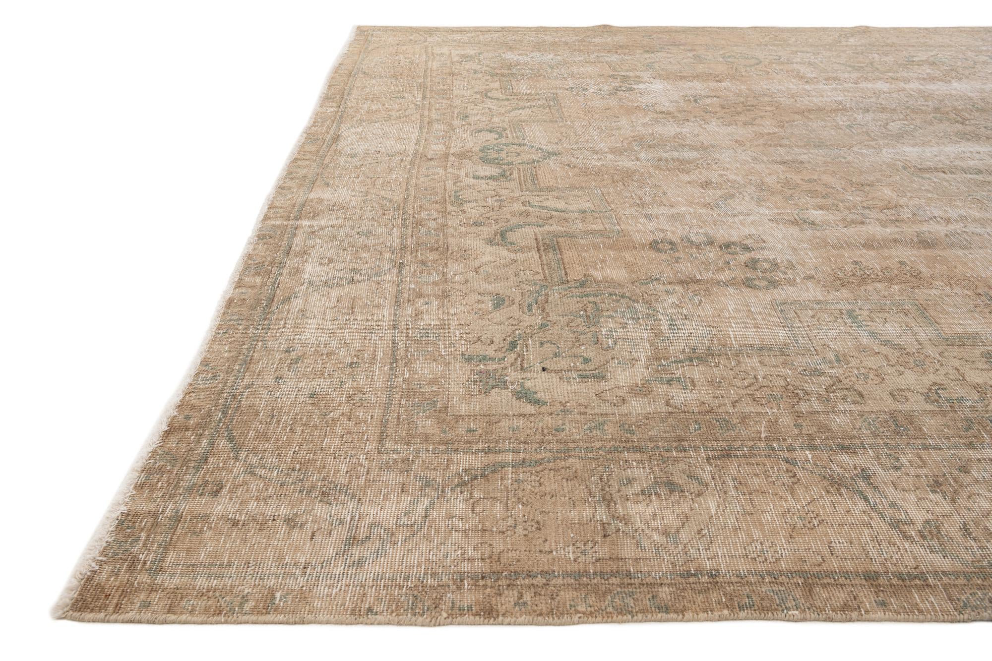 9' 8 x 12' 7 Hand Knotted Ultra Vintage Persian Wool Rug