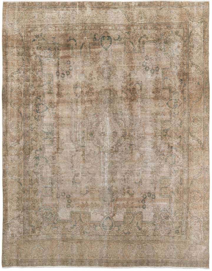 9' 8 x 12' 7 Hand Knotted Ultra Vintage Persian Wool Rug
