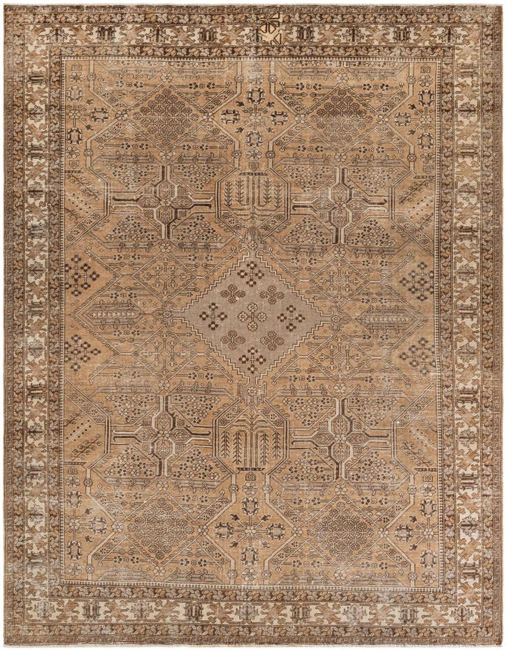 Detail image of 8' 7 x 12' 2 Hand Knotted Ultra Vintage Persian Wool Rug