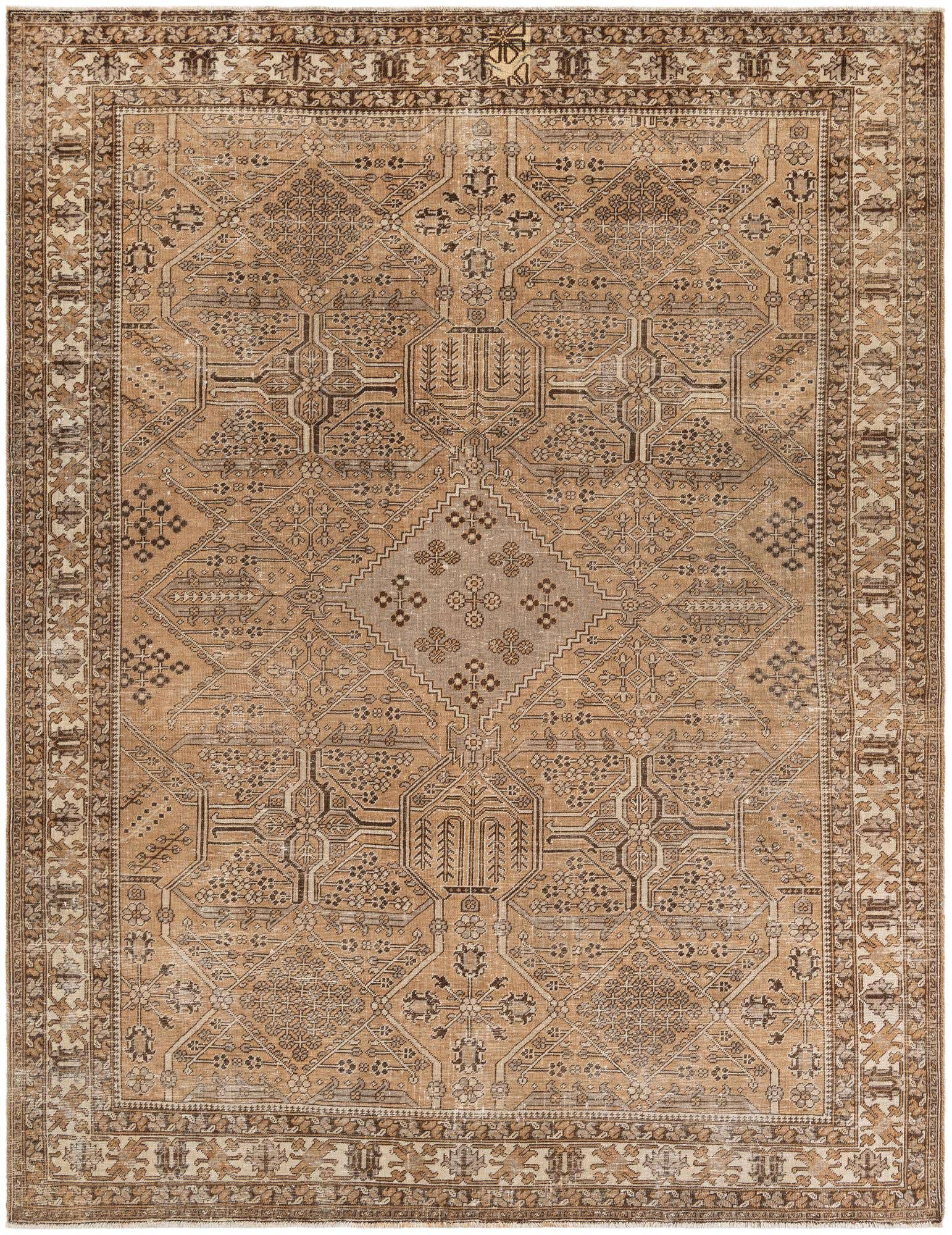8' 7 x 12' 2 Hand Knotted Ultra Vintage Persian Wool Rug