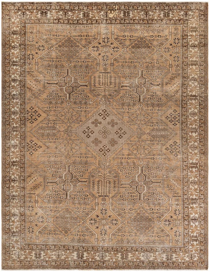 Detail image of 8' 7 x 12' 2 Hand Knotted Ultra Vintage Persian Wool Rug