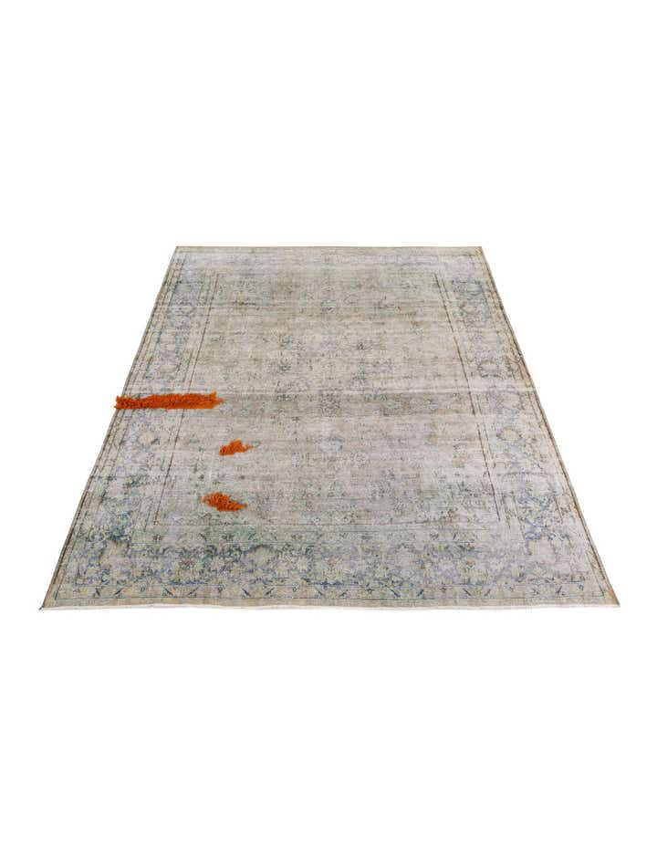 9' 10 x 13' Hand Knotted Ultra Vintage Persian Wool Rug