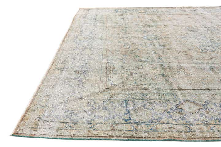 9' 10 x 13' Hand Knotted Ultra Vintage Persian Wool Rug
