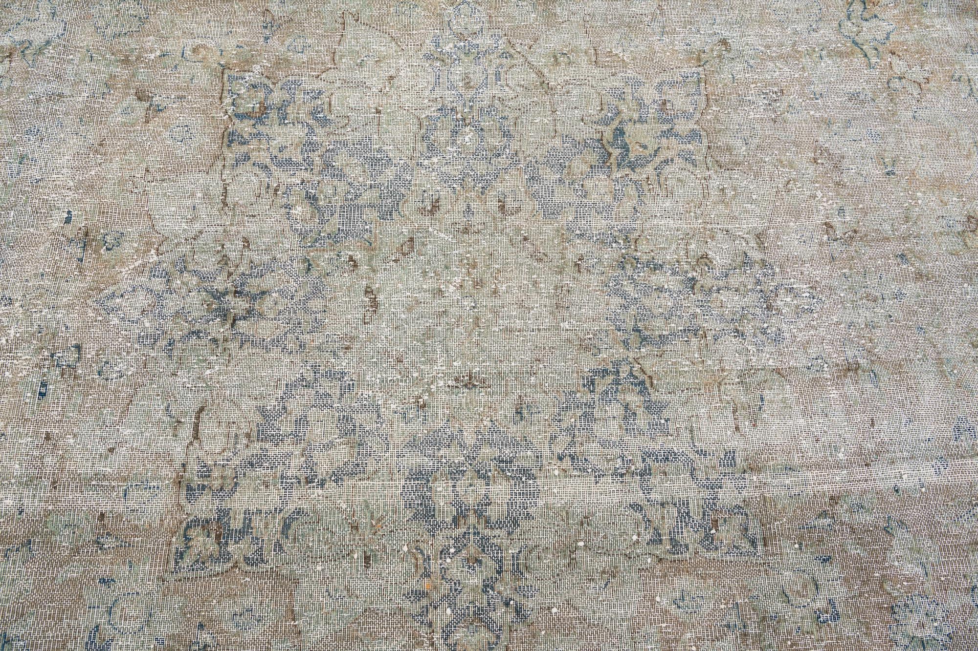 9' 10 x 13' Hand Knotted Ultra Vintage Persian Wool Rug