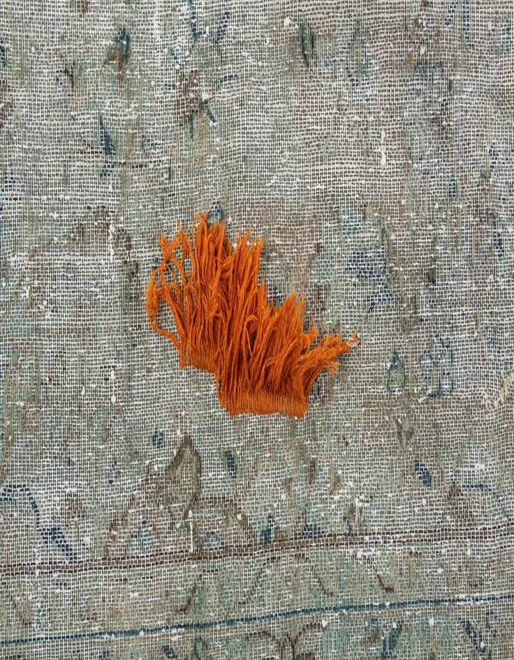 Detail image of 9' 10 x 13'  Hand Knotted Ultra Vintage Persian Wool Rug