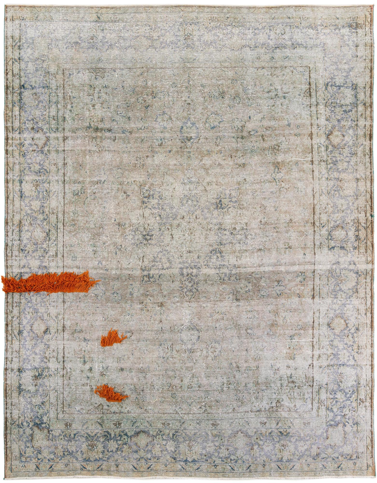 9' 10 x 13' Hand Knotted Ultra Vintage Persian Wool Rug
