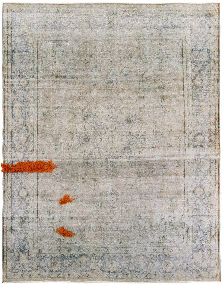 Detail image of 9' 10 x 13' Hand Knotted Ultra Vintage Persian Wool Rug