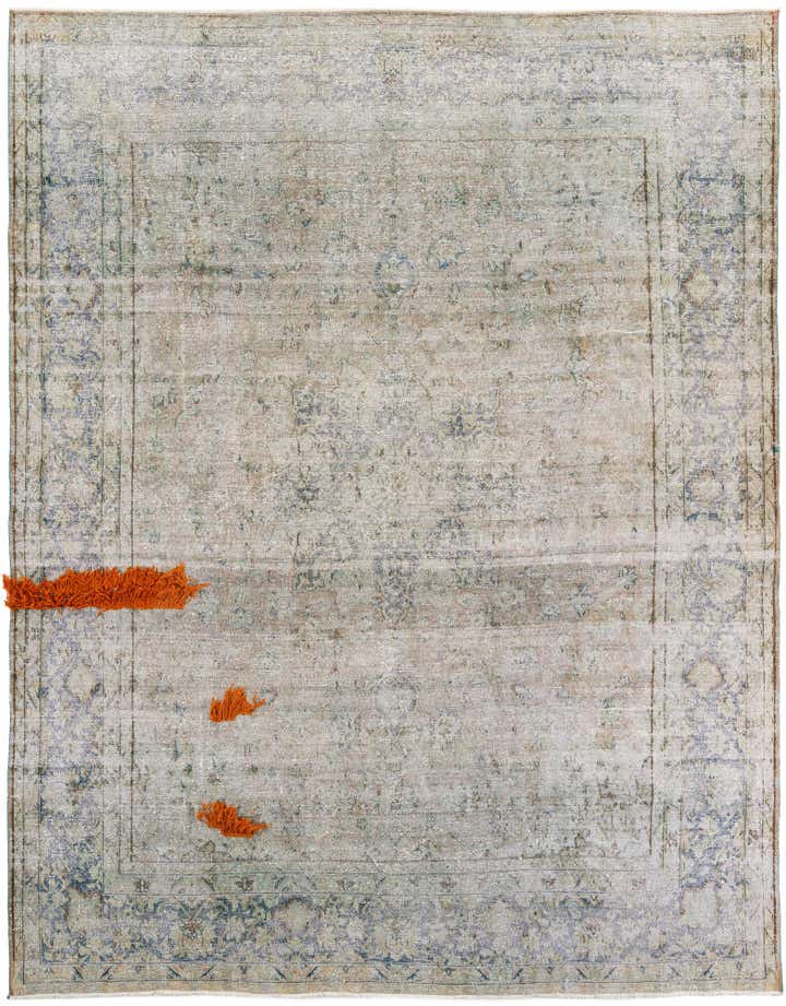 9' 10 x 13' Hand Knotted Ultra Vintage Persian Wool Rug