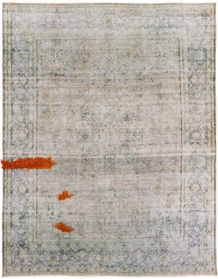 Detail image of 9' 10 x 13' Hand Knotted Ultra Vintage Persian Wool Rug