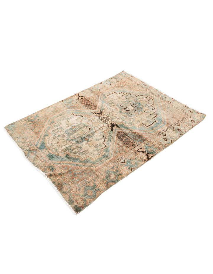 3' 8 x 5' Hand Knotted Ultra Vintage Persian Wool Rug