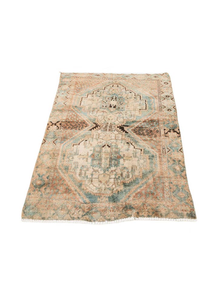 Detail image of 3' 8 x 5' Hand Knotted Ultra Vintage Persian Wool Rug