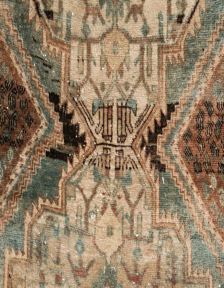 Detail image of 3' 8 x 5'  Hand Knotted Ultra Vintage Persian Wool Rug