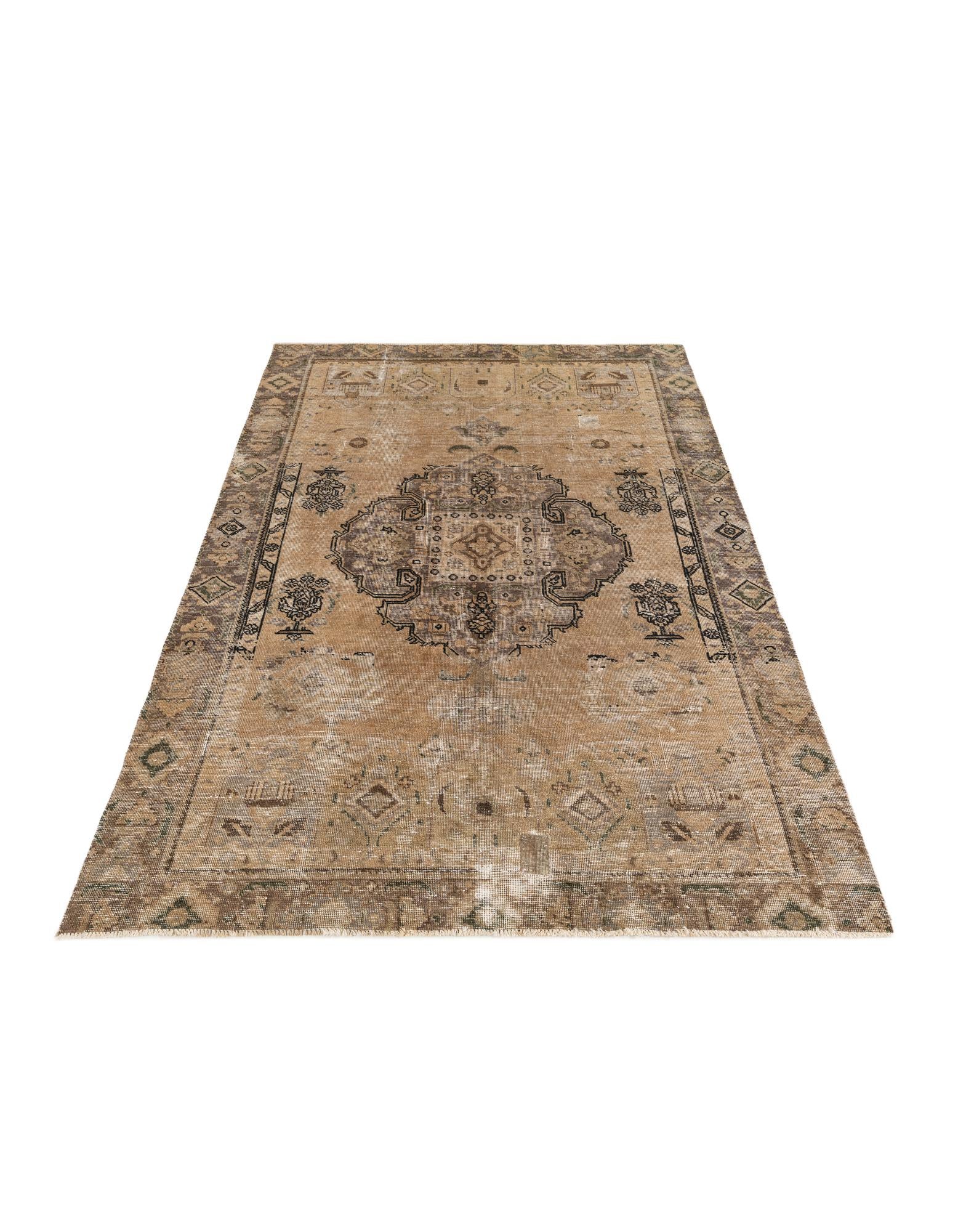 6' x 8' 9 Hand Knotted Ultra Vintage Persian Wool Rug