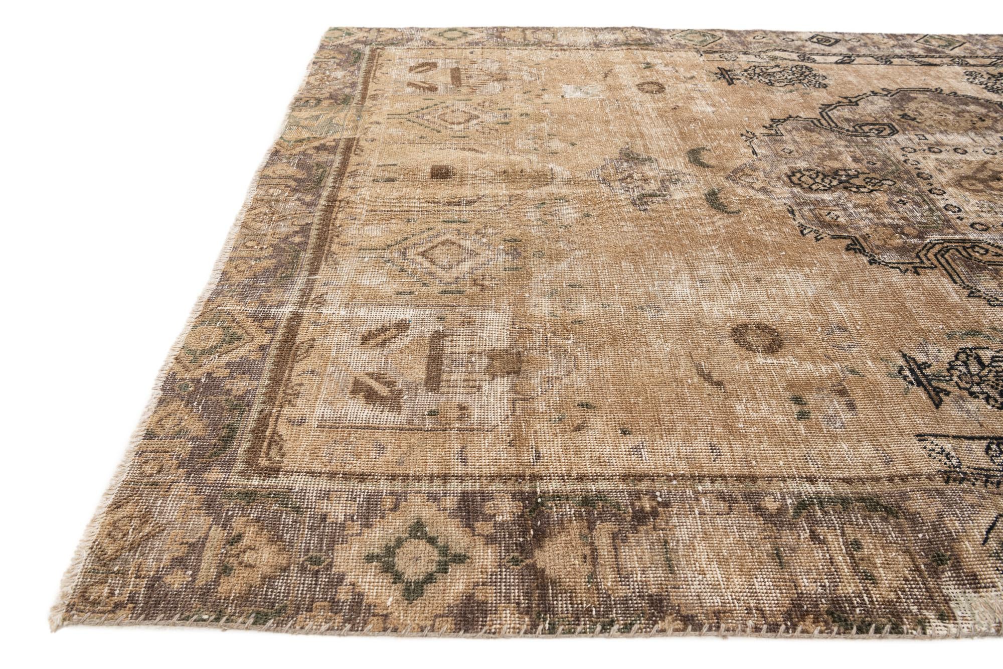 6' x 8' 9 Hand Knotted Ultra Vintage Persian Wool Rug