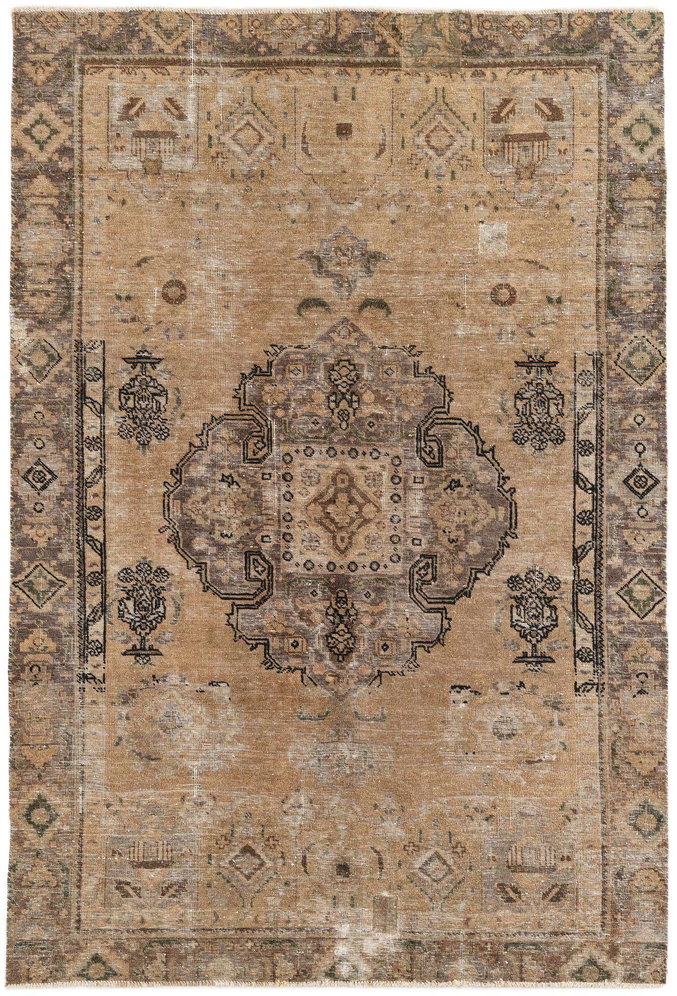 6' x 8' 9 Hand Knotted Ultra Vintage Persian Wool Rug