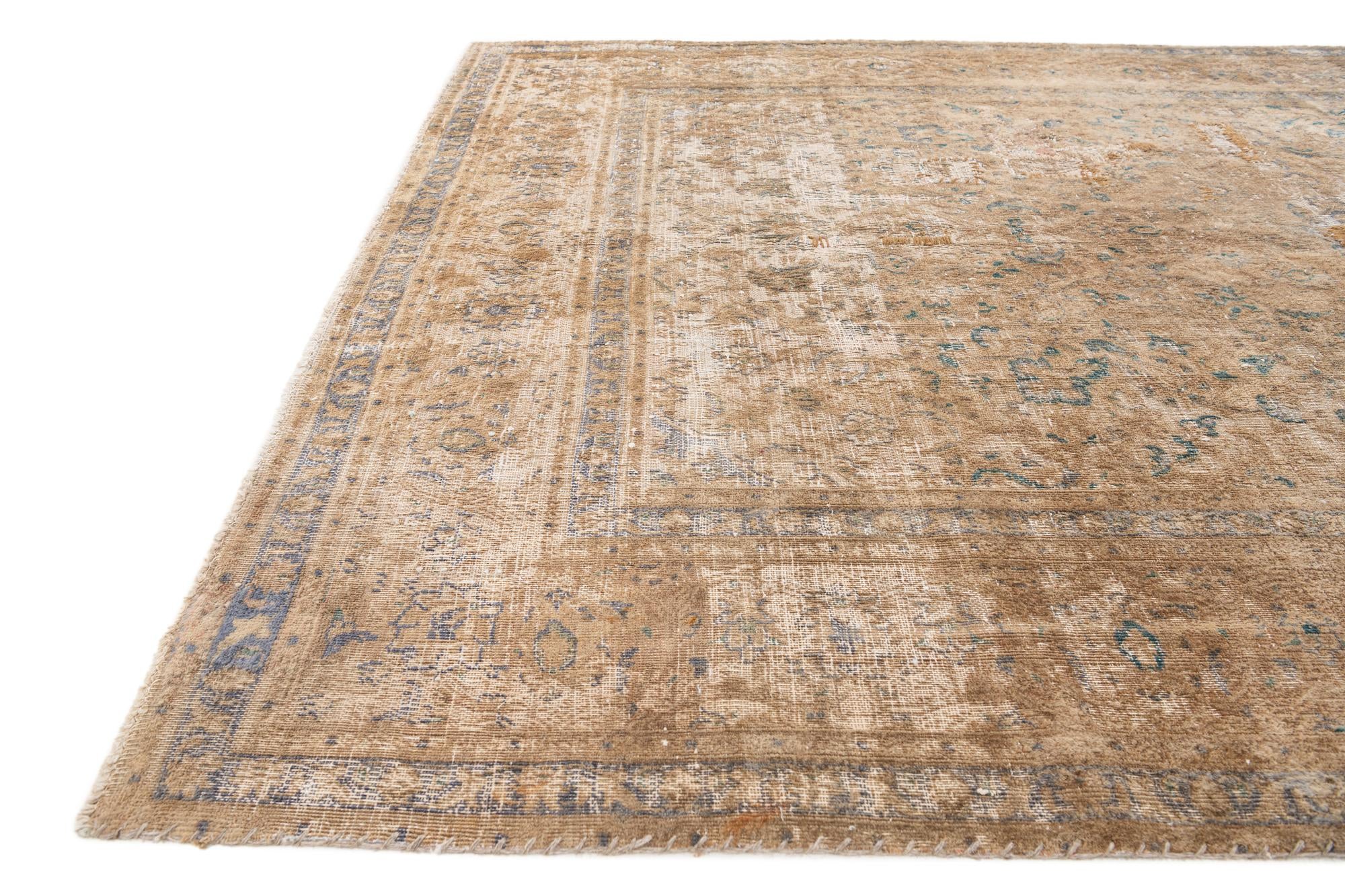 6' x 9' 3 Hand Knotted Ultra Vintage Persian Wool Rug