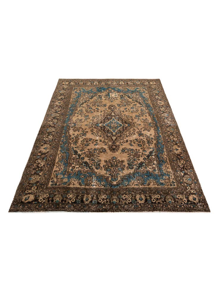 Detail image of 6' 10 x 9' 7  Hand Knotted Ultra Vintage Persian Wool Rug