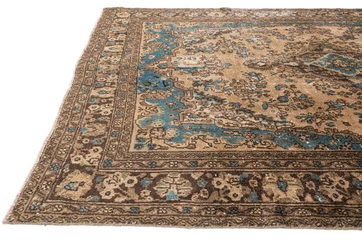 6' 10 x 9' 7 Hand Knotted Ultra Vintage Persian Wool Rug