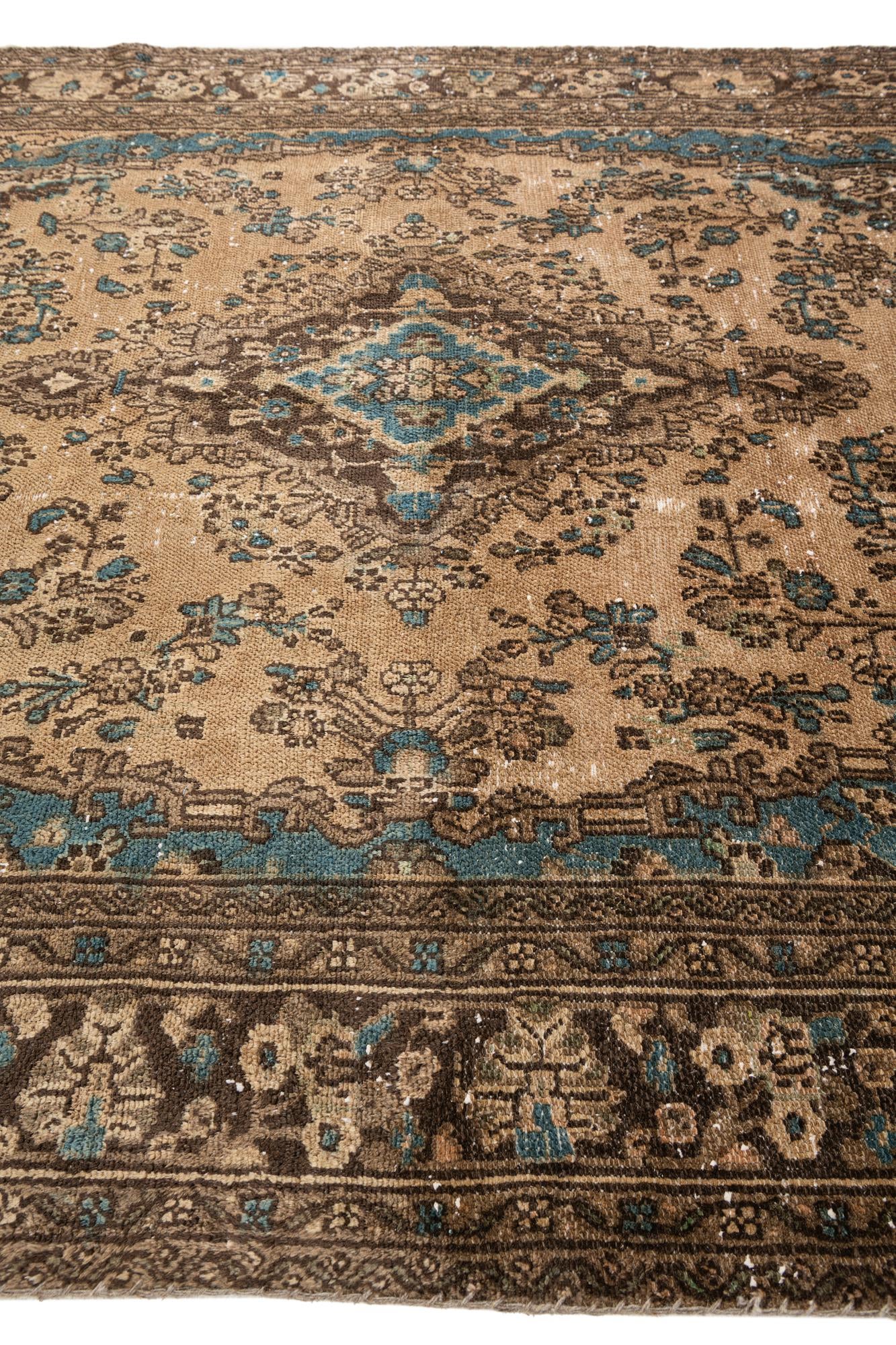 6' 10 x 9' 7 Hand Knotted Ultra Vintage Persian Wool Rug