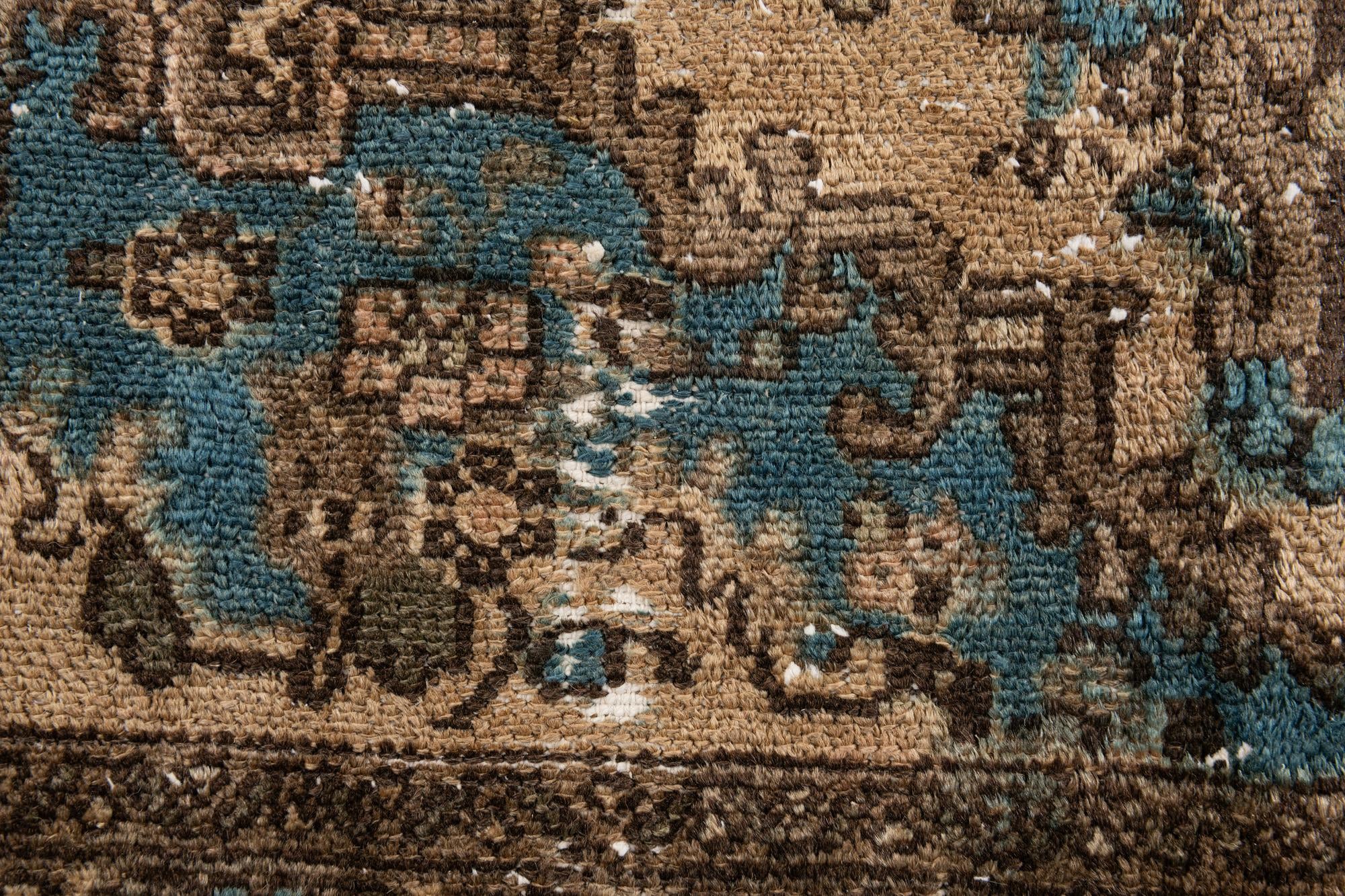 6' 10 x 9' 7 Hand Knotted Ultra Vintage Persian Wool Rug
