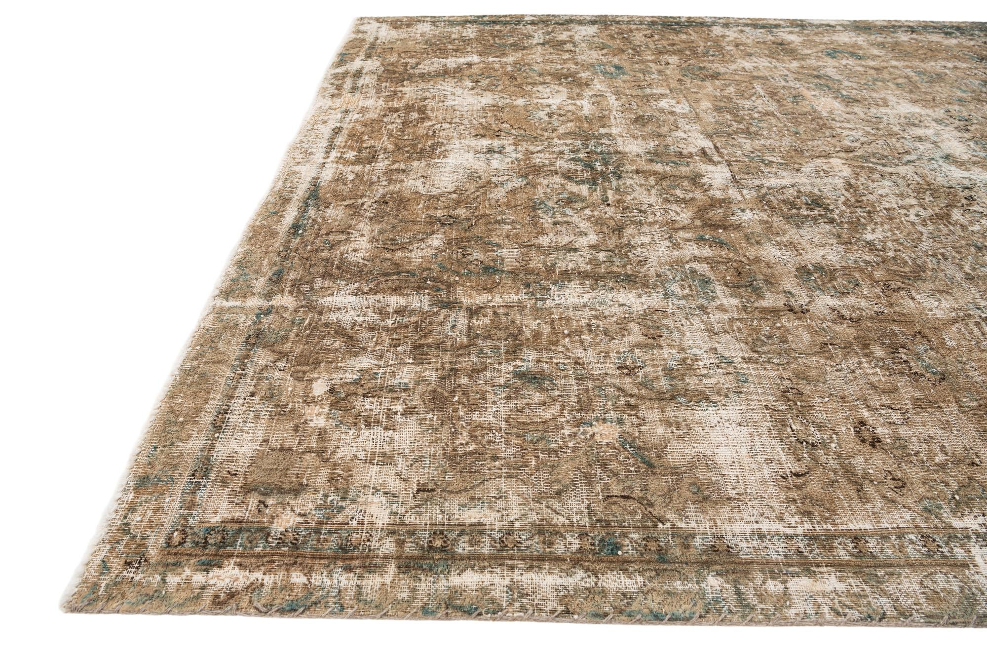 7' x 9' 10 Hand Knotted Ultra Vintage Persian Wool Rug