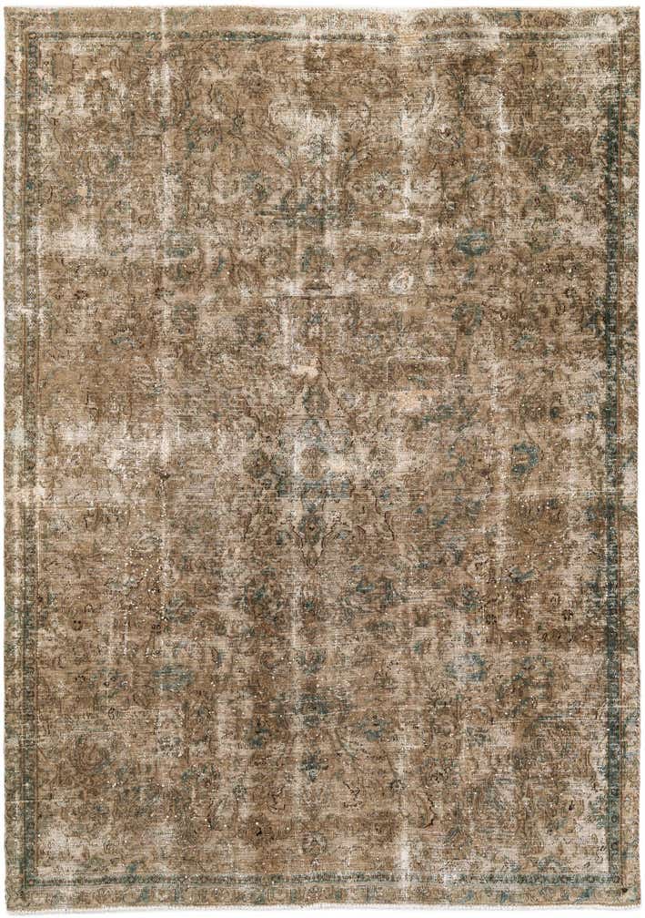 7' x 9' 10 Hand Knotted Ultra Vintage Persian Wool Rug